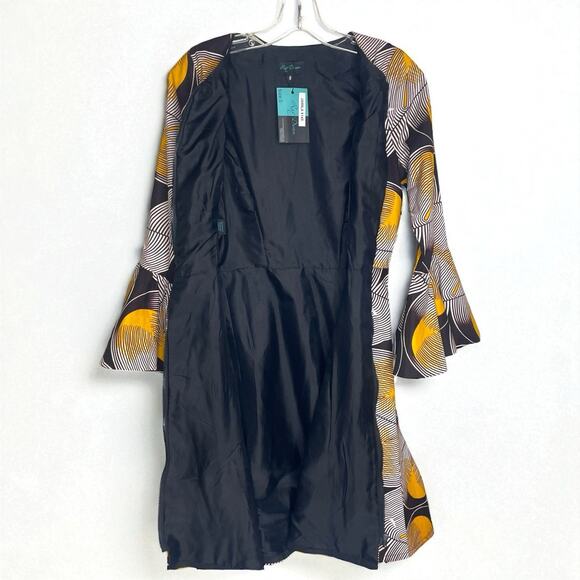 Ray Darten Jamila Afrocentric Ethnic Boho Dress S Bell Sleeve Coquette - Picture 4 of 9